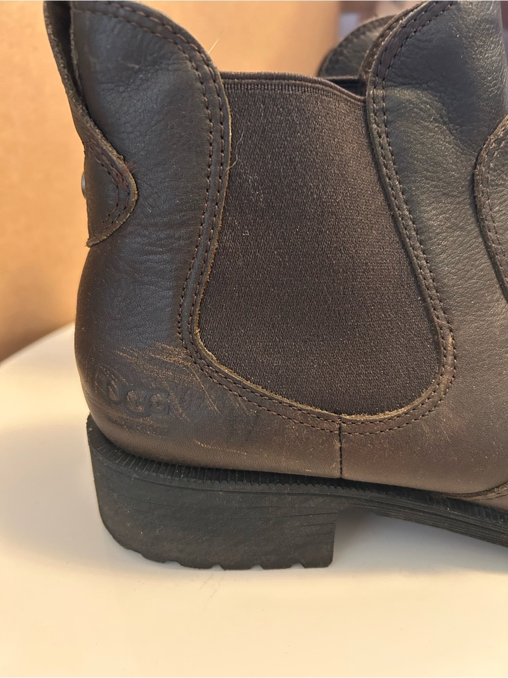 UGG Women's Chelsea Ankle Booties in Dark Brown Leather - Picture 3 of 7